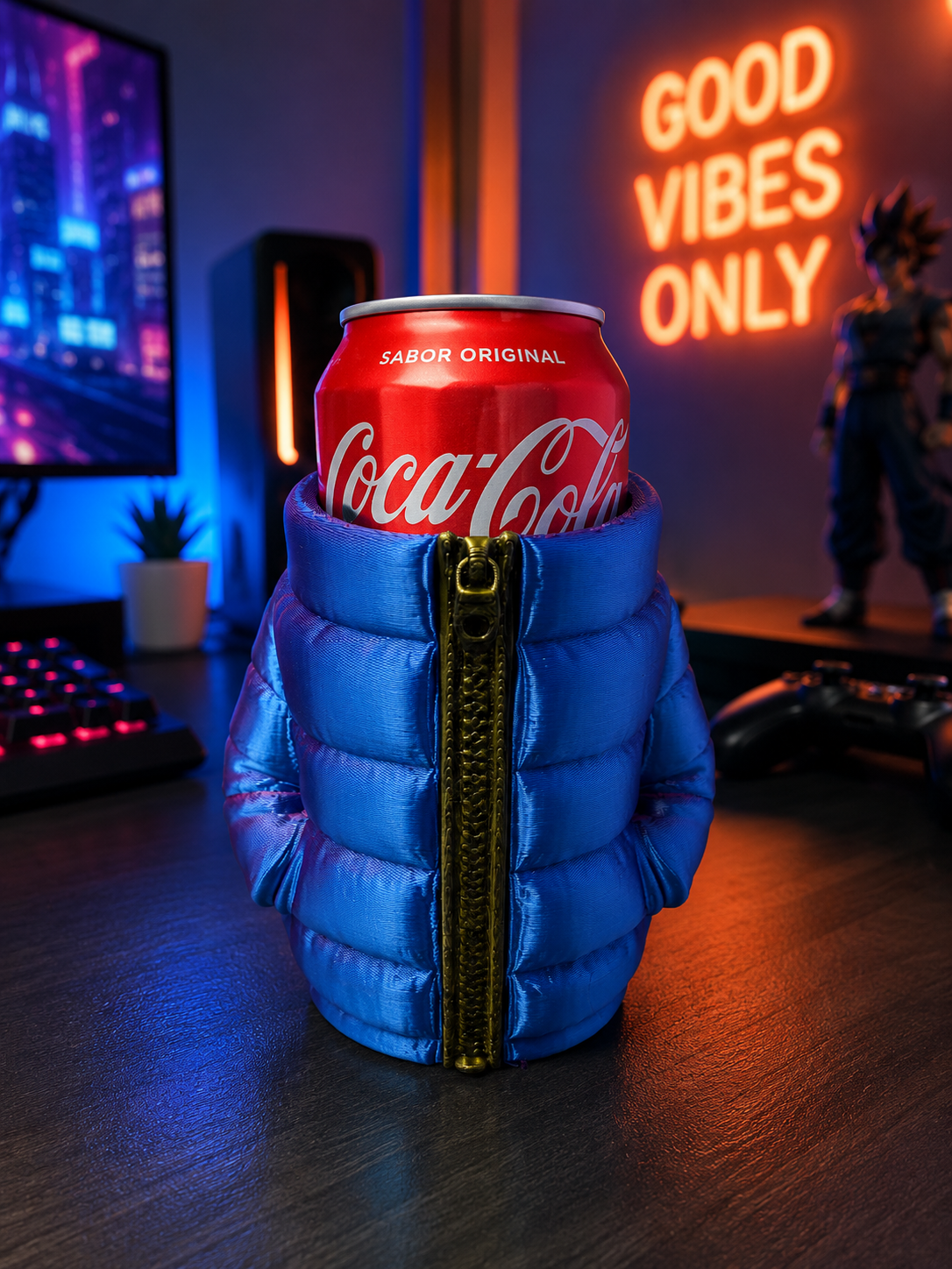PUFFER JACKET CAN HOLDER