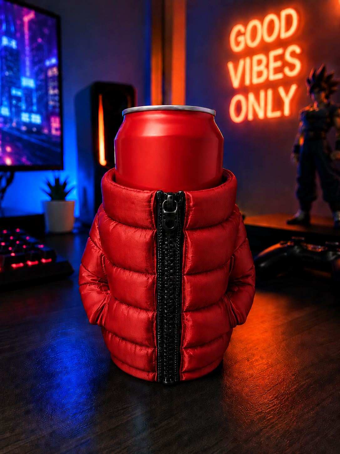 PUFFER JACKET CAN HOLDER