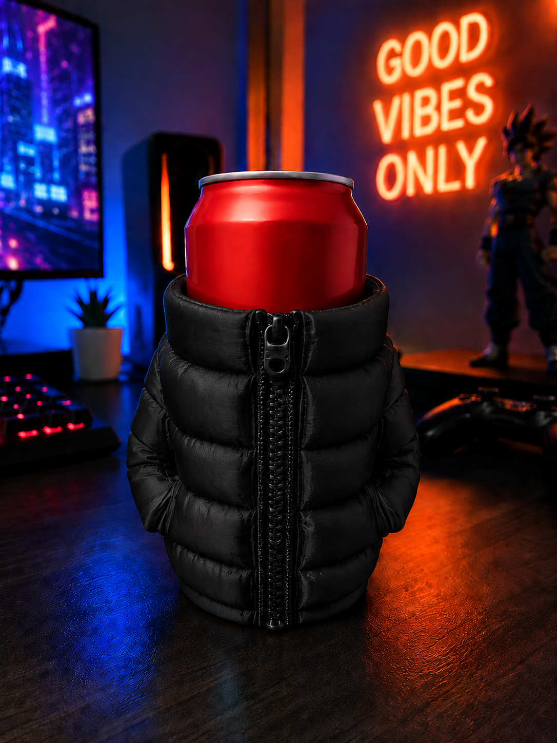 PUFFER JACKET CAN HOLDER