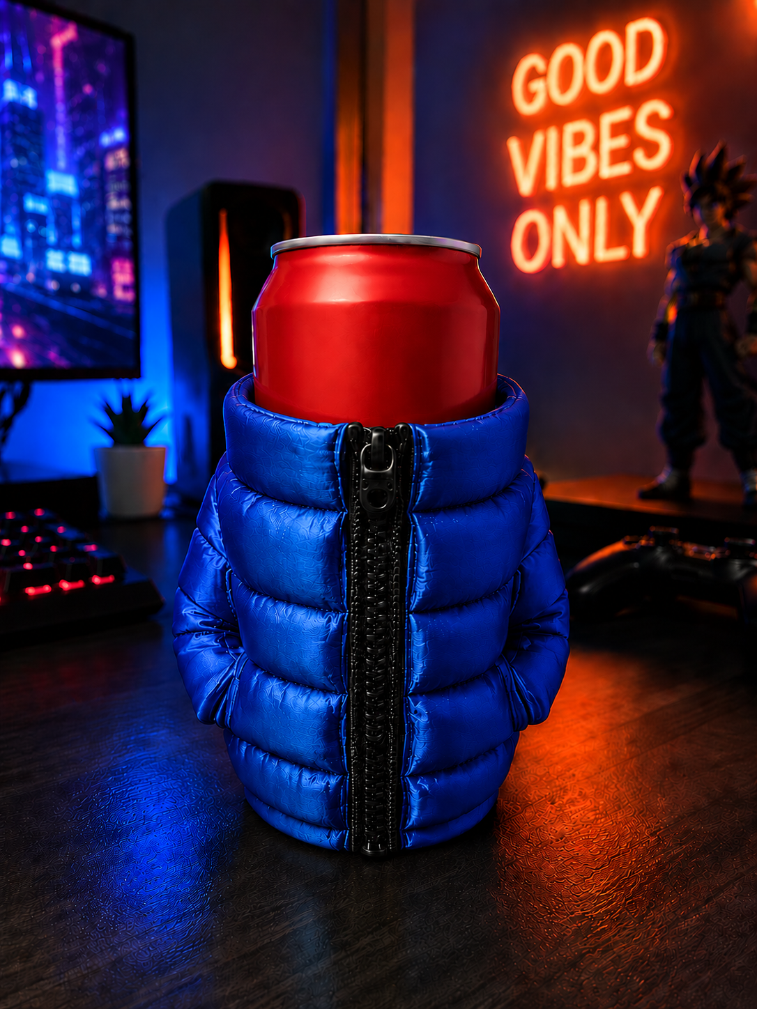 PUFFER JACKET CAN HOLDER