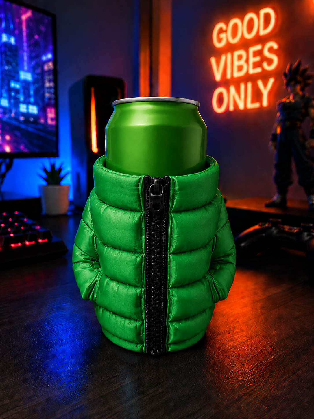 PUFFER JACKET CAN HOLDER