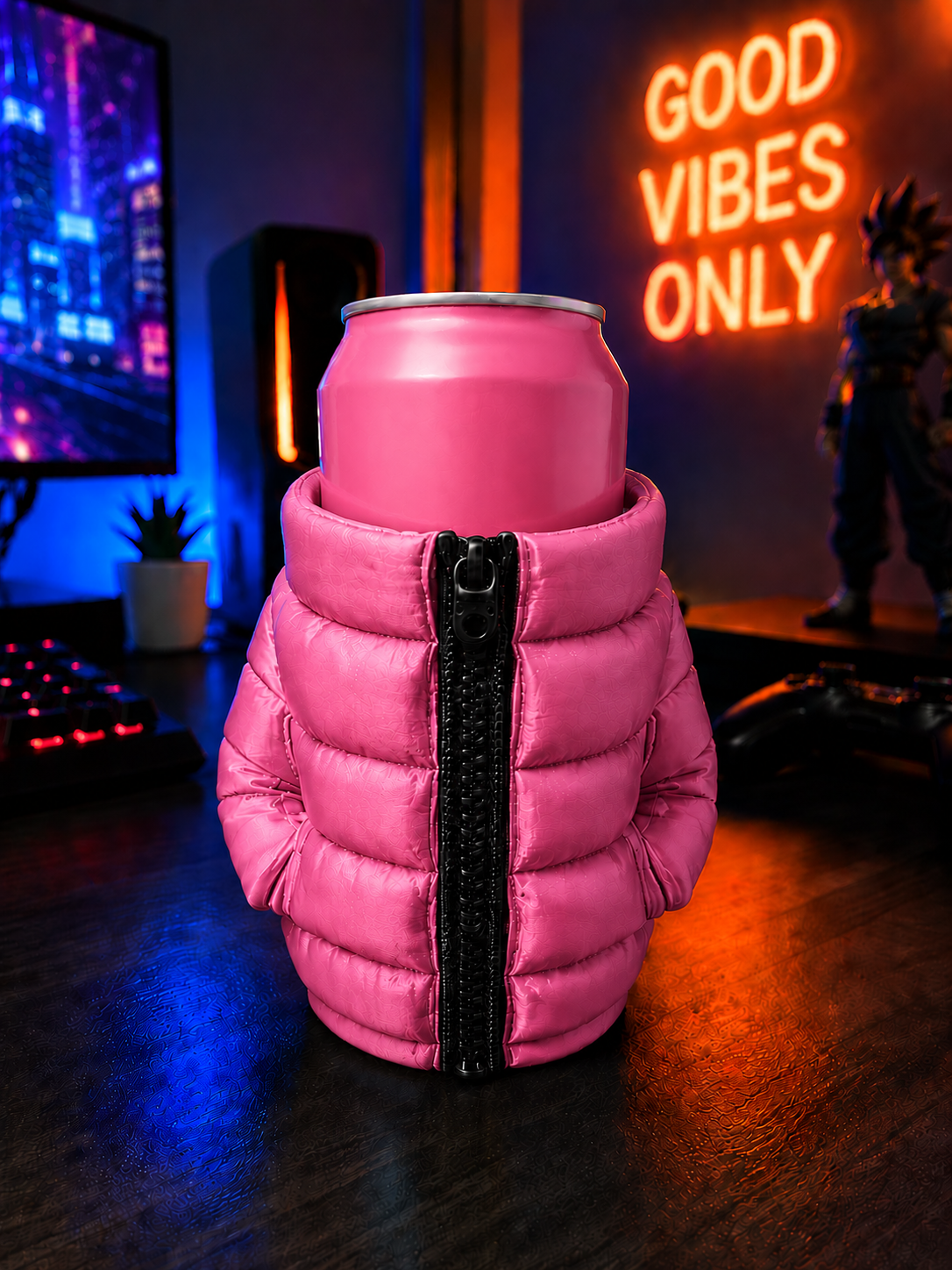 PUFFER JACKET CAN HOLDER
